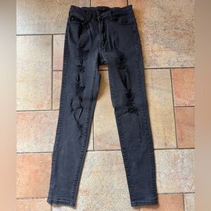 KanCan Distressed Black Skinny Jeans Style KC603SBK Cut # 3503 Size 7 / 27